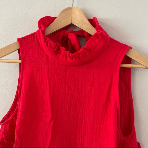 Pomander place tuckernucker Red Gauze a line swing Morgan Dress medium NWOT - Picture 9 of 10